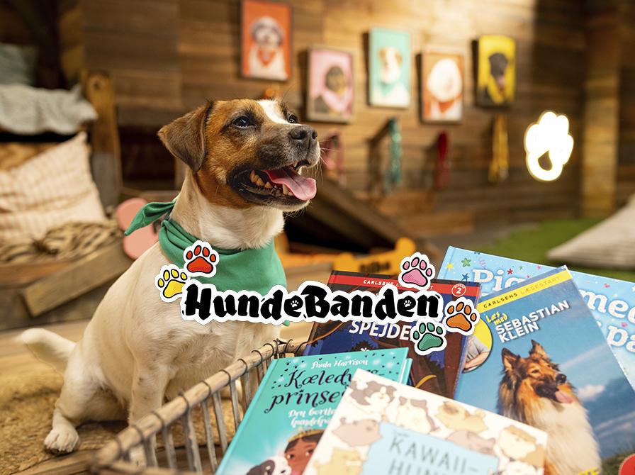 Hun sidder ved en masse bøger